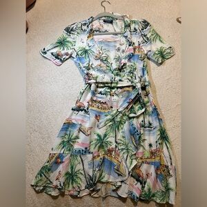 Zara tropical wrap dress